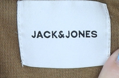 Mens UK Size S JACK & JONES Brown Pullover Hoodie