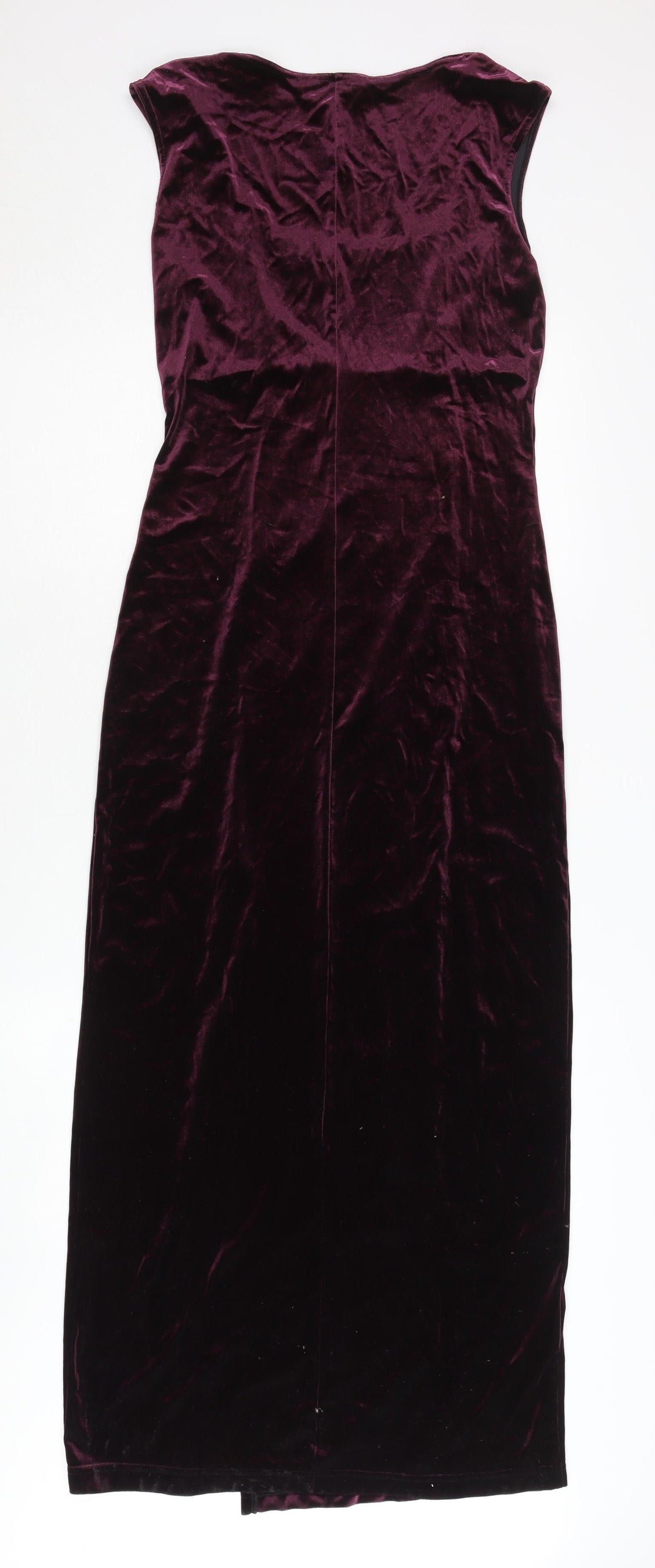 Hennes Women's Purple Long Velvet Bodycon Dress M