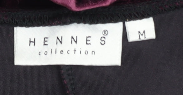 Hennes Women's Purple Long Velvet Bodycon Dress M