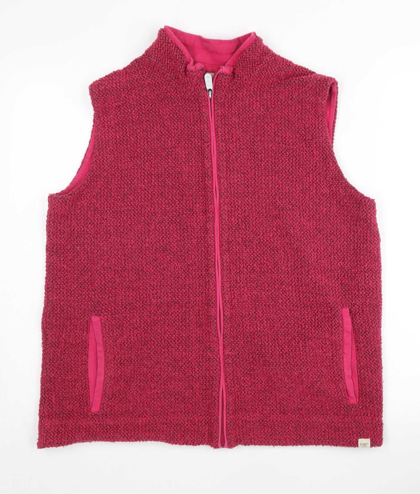 Cotton Traders Women's Pink Wool Waistcoat Size L