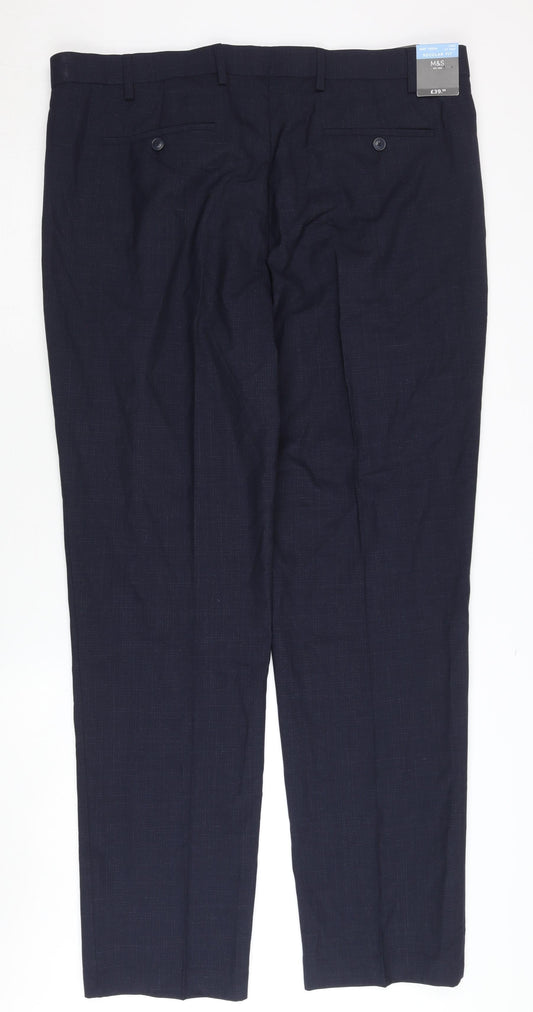 Marks and Spencer Men's Blue Dress Pants - Size 40