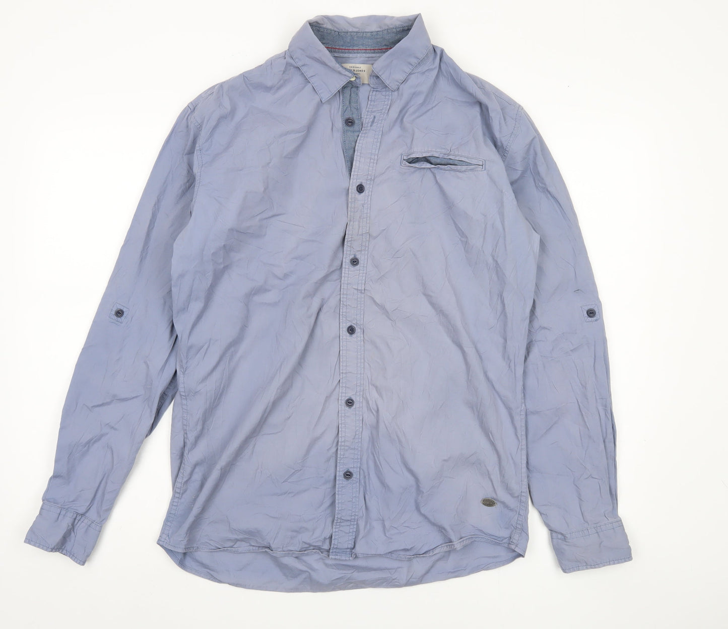 Jack & Jones Men's Blue M Long Sleeve Button-Up Shirt