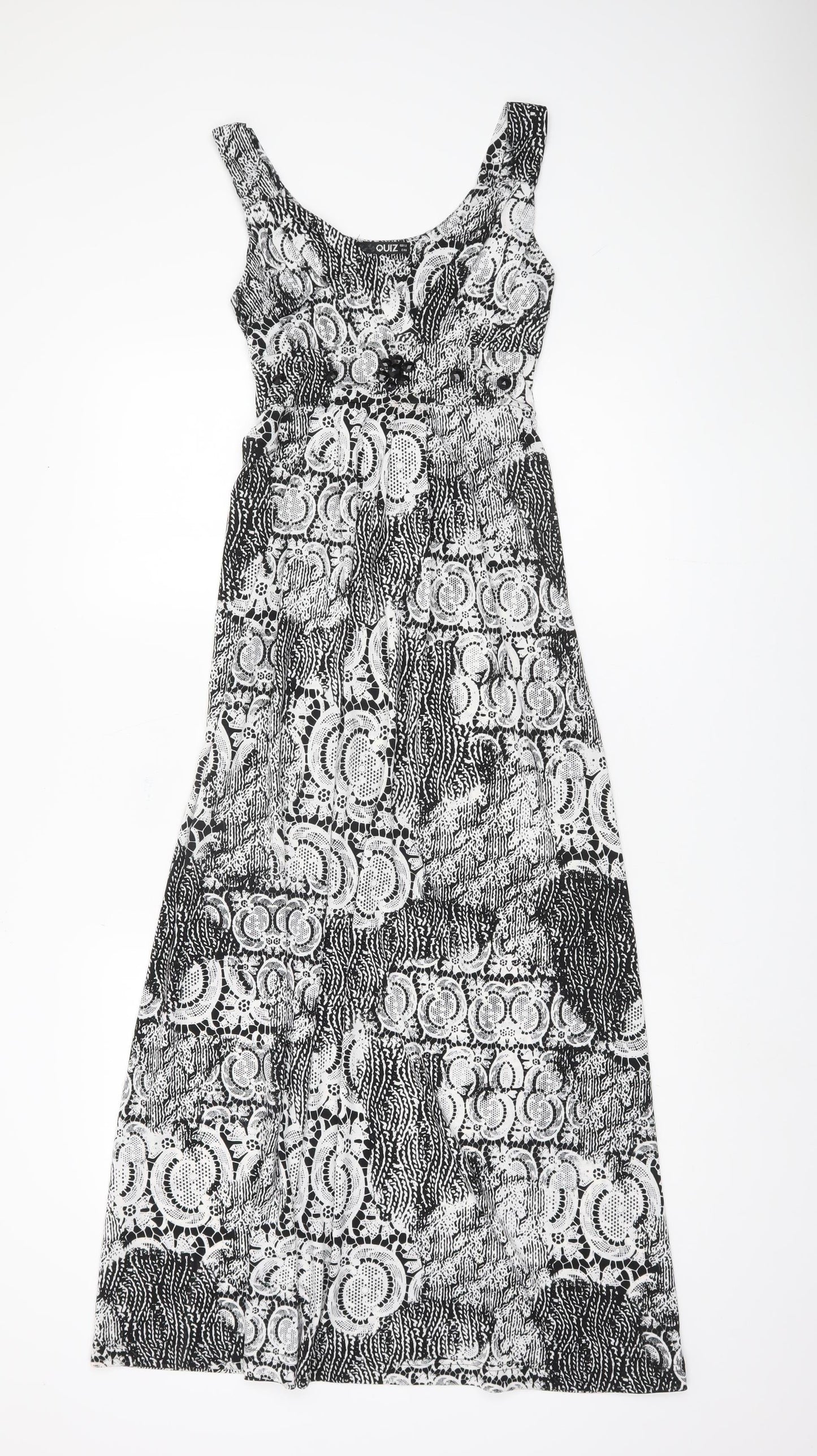 Quiz Women’s Black Floral Midi Fit & Flare Dress Size 12
