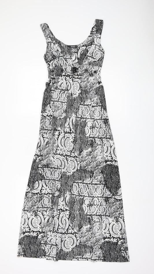 Quiz Women’s Black Floral Midi Fit & Flare Dress Size 12