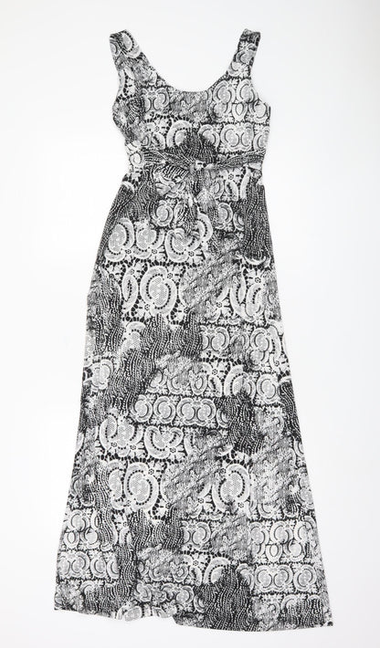 Quiz Women’s Black Floral Midi Fit & Flare Dress Size 12