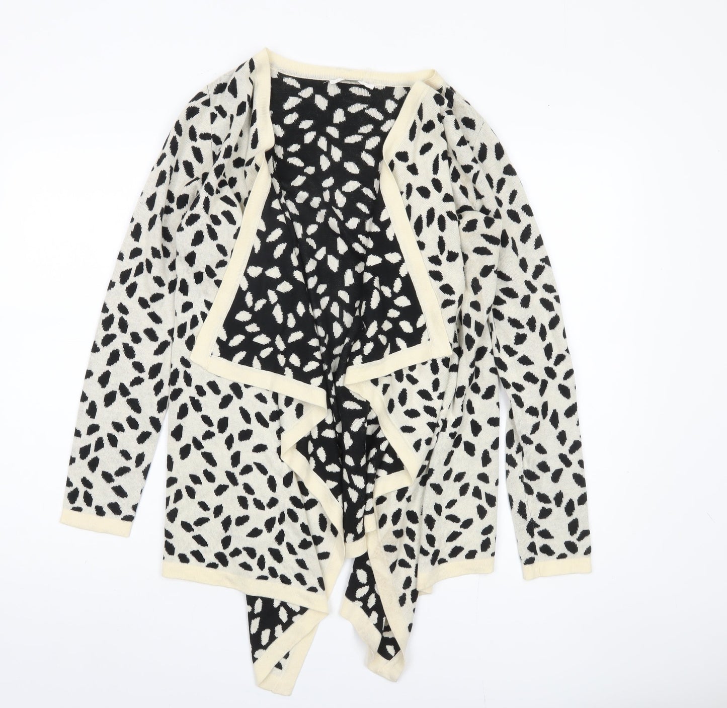 Liz Claiborne Women's Black & Ivory Open Front Cardigan Size S