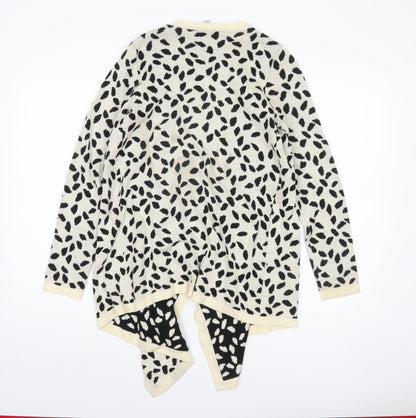 Liz Claiborne Women's Black & Ivory Open Front Cardigan Size S