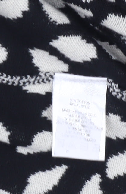 Liz Claiborne Women's Black & Ivory Open Front Cardigan Size S