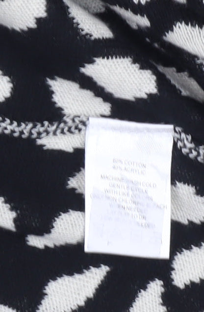 Liz Claiborne Women's Black & Ivory Open Front Cardigan Size S