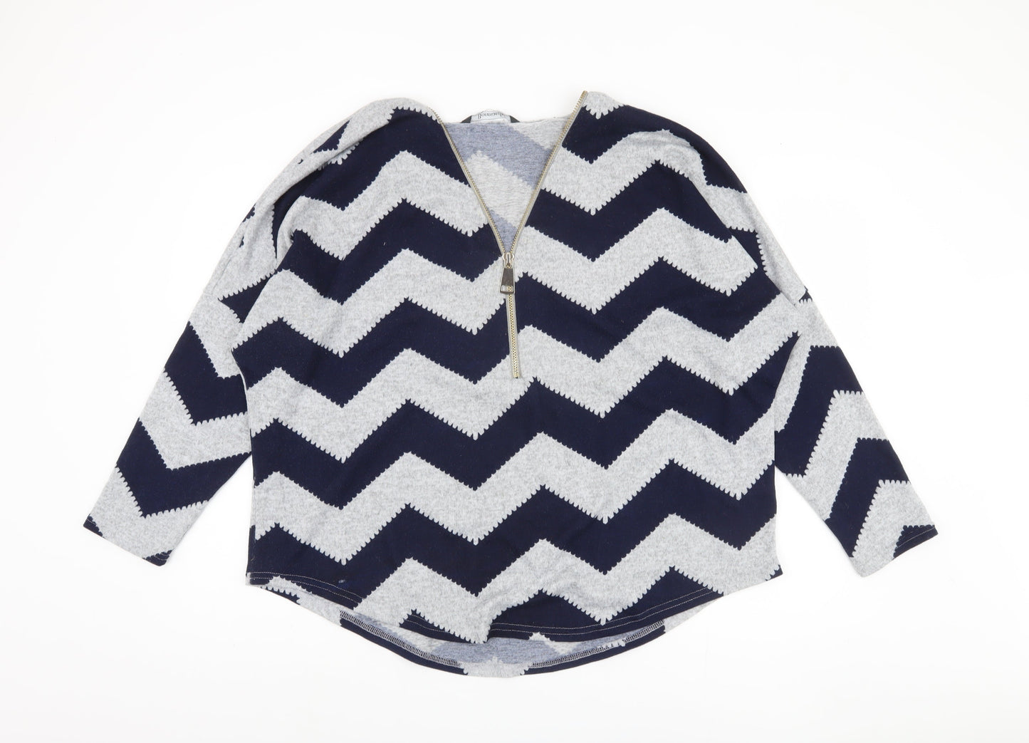 Womens UK Size L Bonmarché Blue Full Zip Jumper