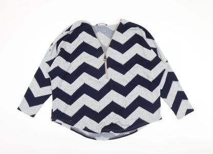 Womens UK Size L Bonmarché Blue Full Zip Jumper