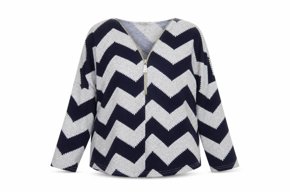 Womens UK Size L Bonmarché Blue Full Zip Jumper