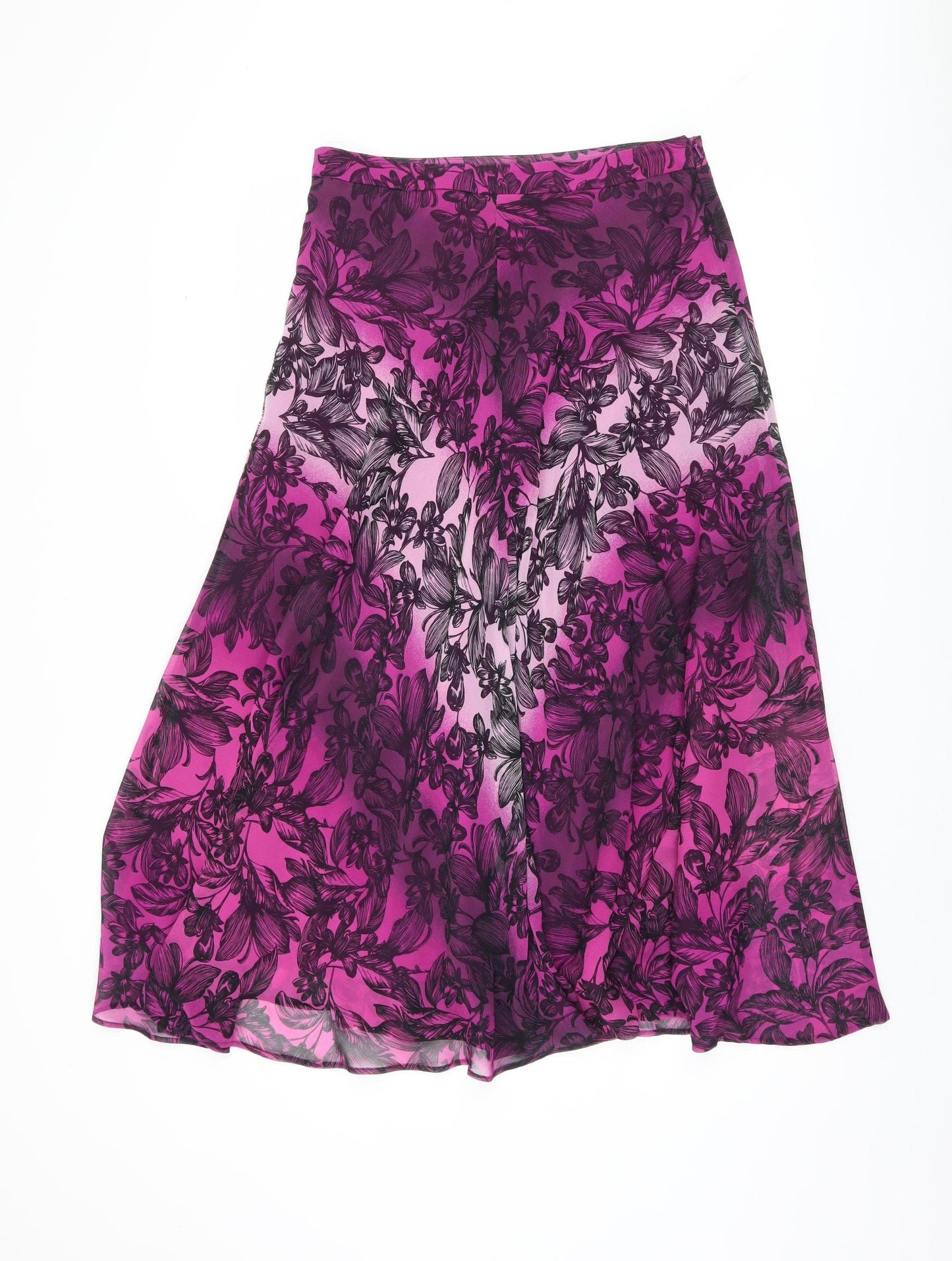 Marks and Spencer Women's Purple Floral Midi Skirt Size 10