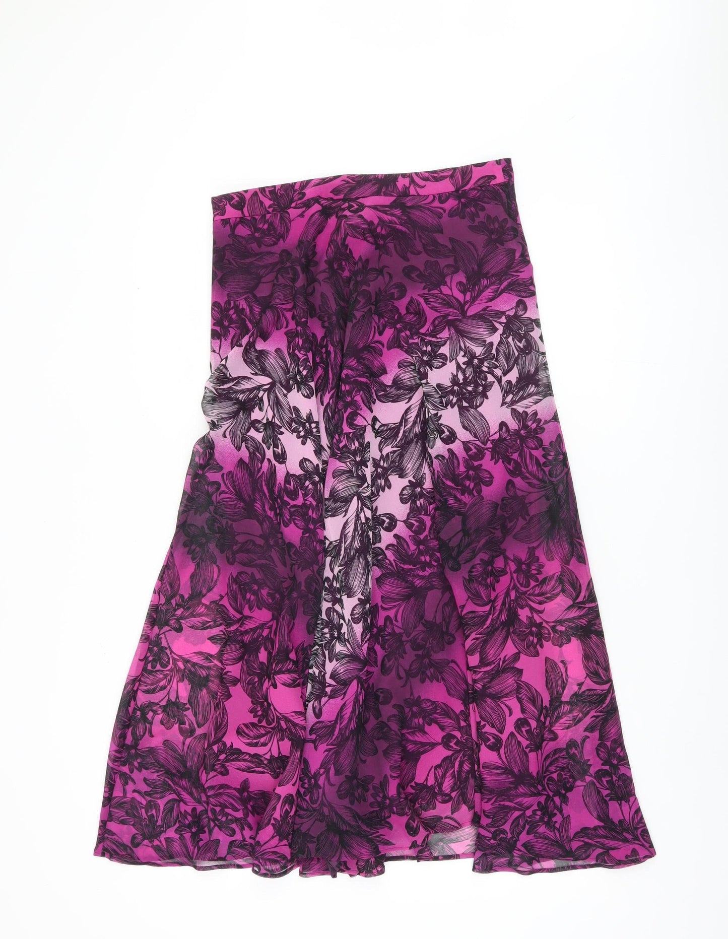 Marks and Spencer Women's Purple Floral Midi Skirt Size 10