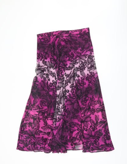 Marks and Spencer Women's Purple Floral Midi Skirt Size 10