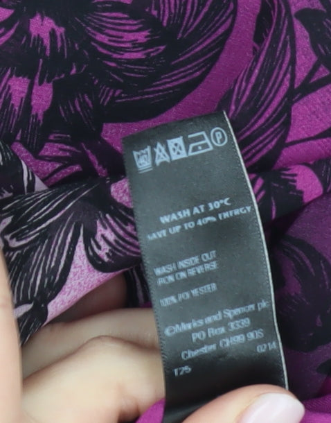 Marks and Spencer Women's Purple Floral Midi Skirt Size 10