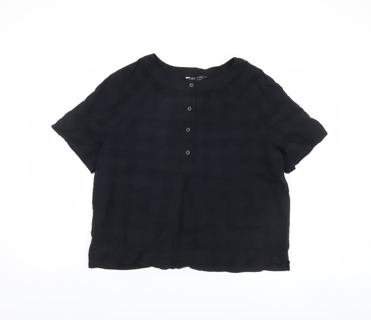 Womens UK Size 10 Marks and Spencer Black  Button-Up
