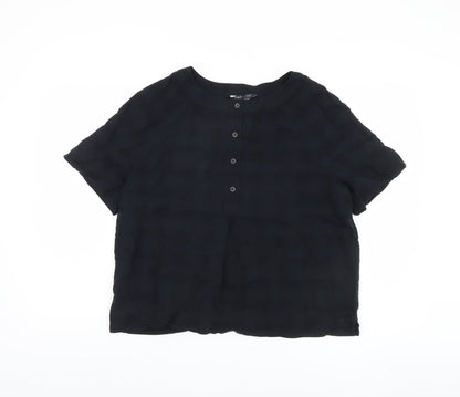 Womens UK Size 10 Marks and Spencer Black  Button-Up