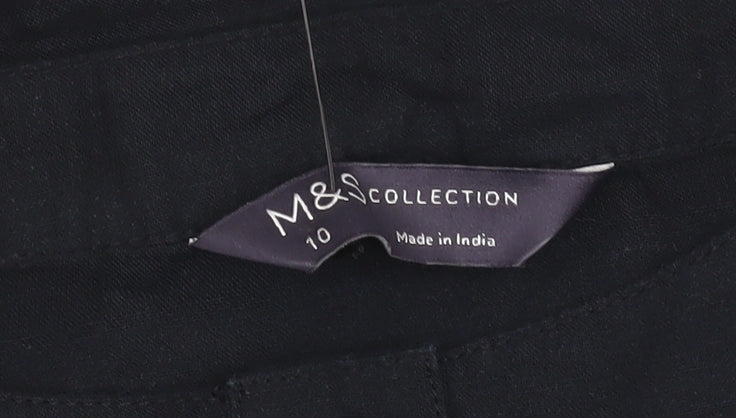 Womens UK Size 10 Marks and Spencer Black  Button-Up