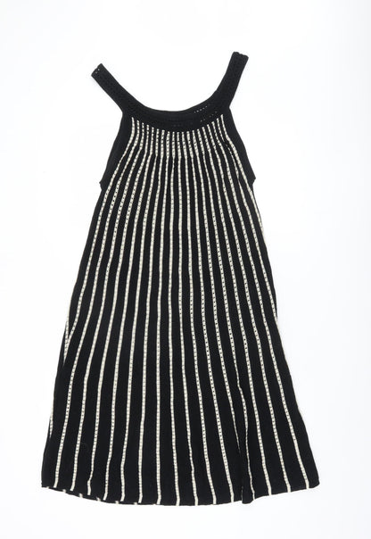 French Connection Women's Black Striped Dress Sz 12
