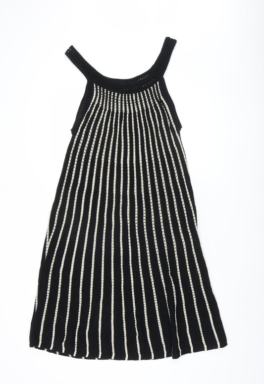 French Connection Women's Black Striped Dress Sz 12