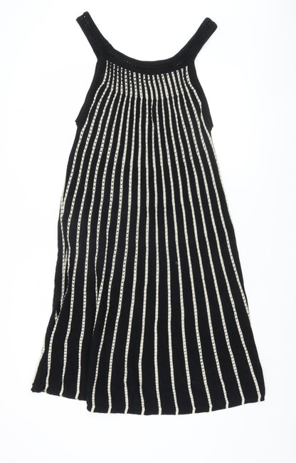 French Connection Women's Black Striped Dress Sz 12