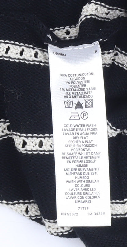 French Connection Women's Black Striped Dress Sz 12