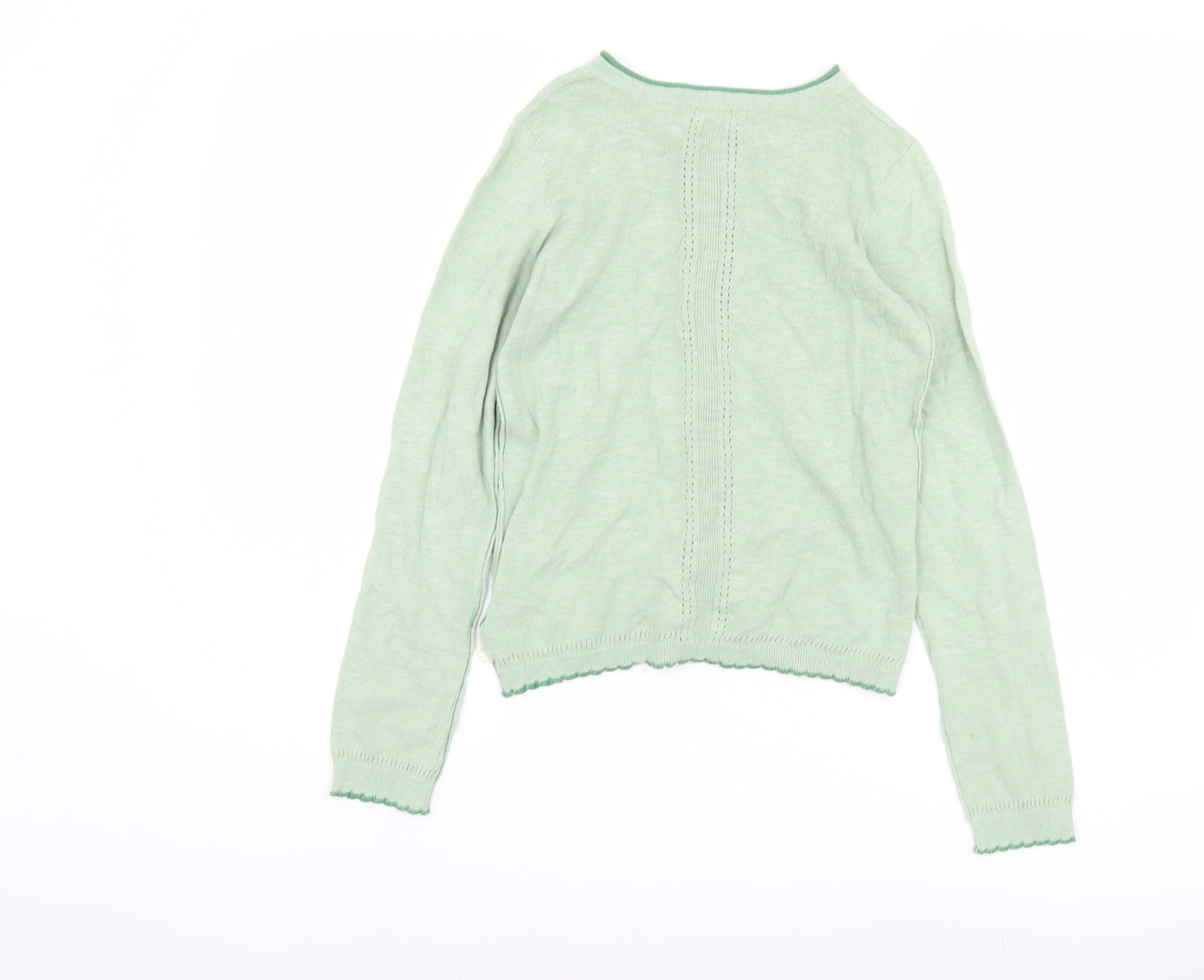 White Stuff Girls Green Cotton Cardigan - 9-10 Years