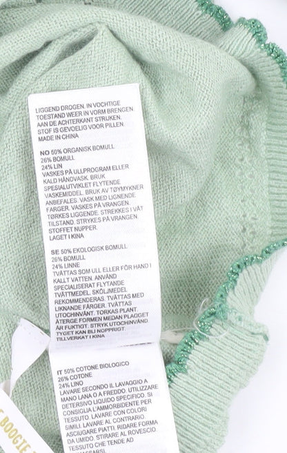 White Stuff Girls Green Cotton Cardigan - 9-10 Years