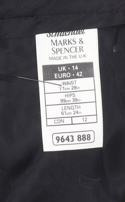 Marks & Spencer Women's Black Pencil Skirt, Size 14