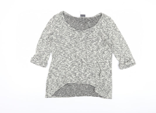 Womens UK Size S Sparkle & Fade Grey Pullover Jumper