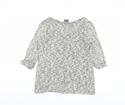 Womens UK Size S Sparkle & Fade Grey Pullover Jumper