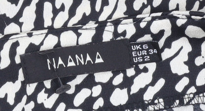 NAANAA Women's Animal Print Midi Skirt Size 6