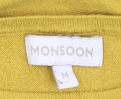 Womens UK Size M Monsoon Yellow Tunic Jumper