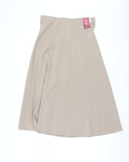 Bonmarché Women Beige Knit Skirt Size 12 Button Accents