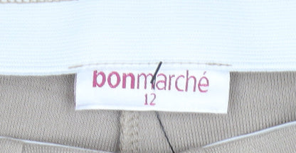 Bonmarché Women Beige Knit Skirt Size 12 Button Accents