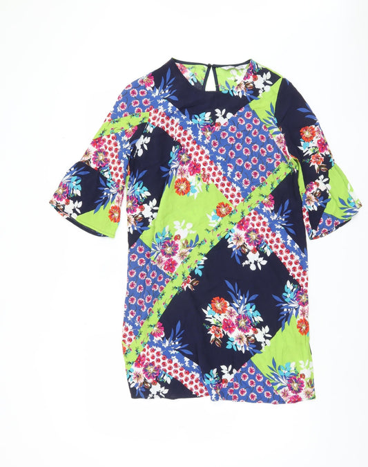 Next Women's Multicoloured Floral Shift Dress, Size 8