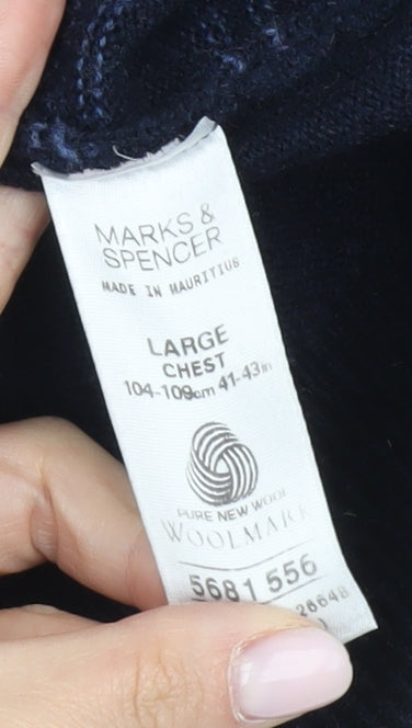 Marks and Spencer Men's Blue L Pullover Jumper