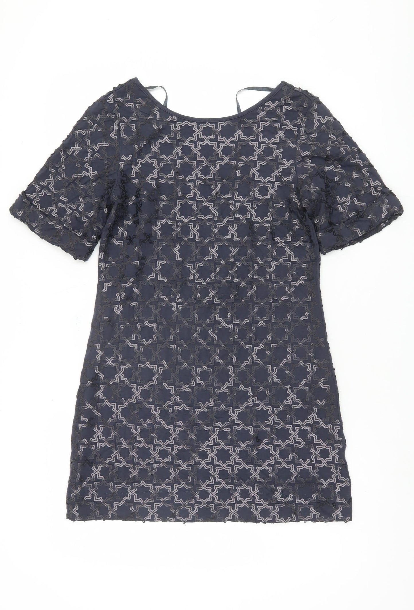 Monsoon Women's Blue Short Sleeve Dress Size 8