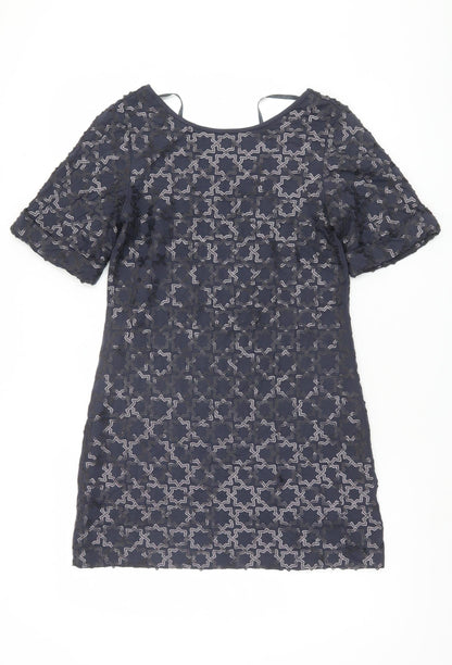 Monsoon Women's Blue Short Sleeve Dress Size 8