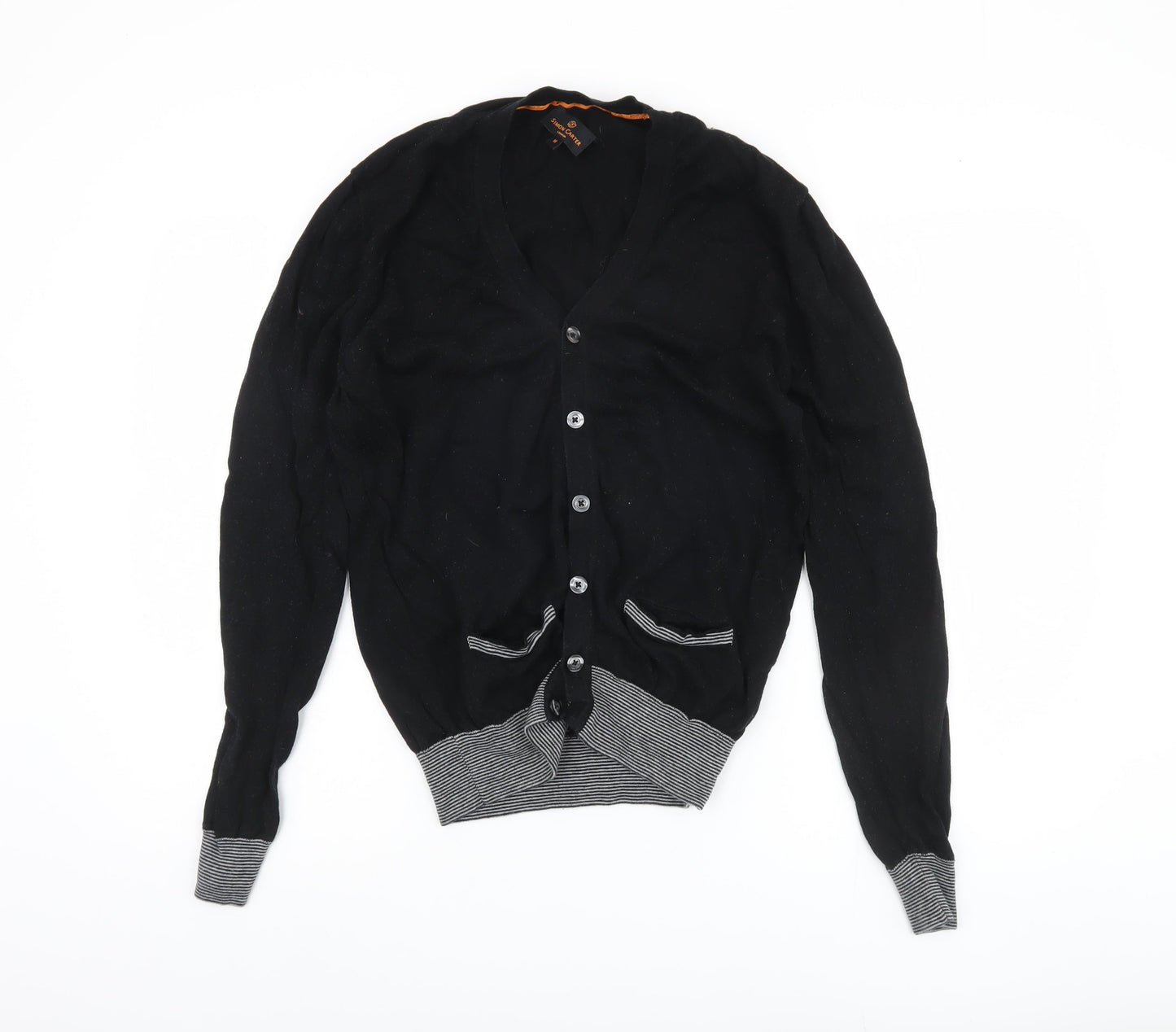 Simon Carter Men's Black V-Neck Cardigan Size M