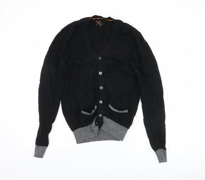 Simon Carter Men's Black V-Neck Cardigan Size M