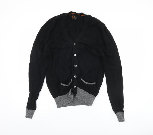 Simon Carter Men's Black V-Neck Cardigan Size M