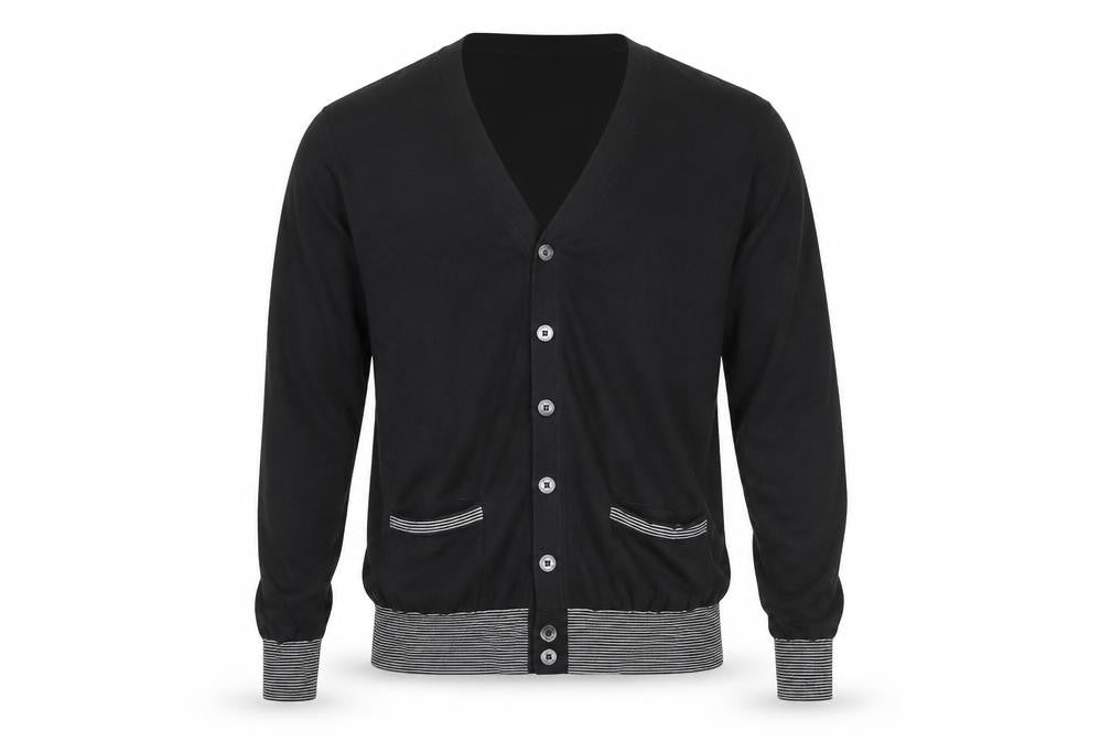 Mens UK Size M Simon Carter Black Cardigan Jumper