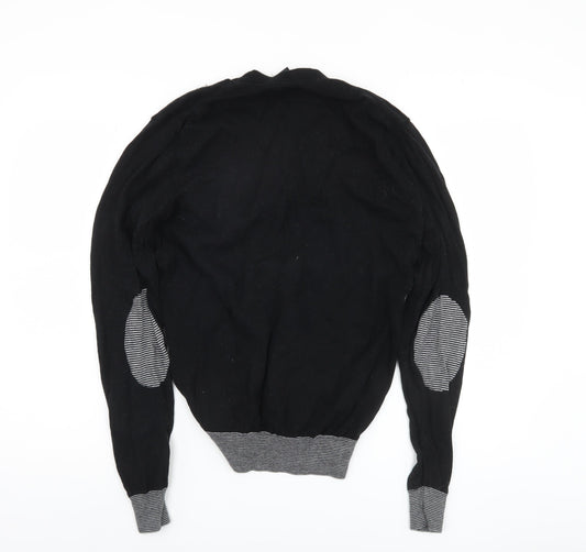 Simon Carter Men's Black V-Neck Cardigan Size M