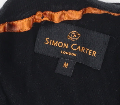 Simon Carter Men's Black V-Neck Cardigan Size M