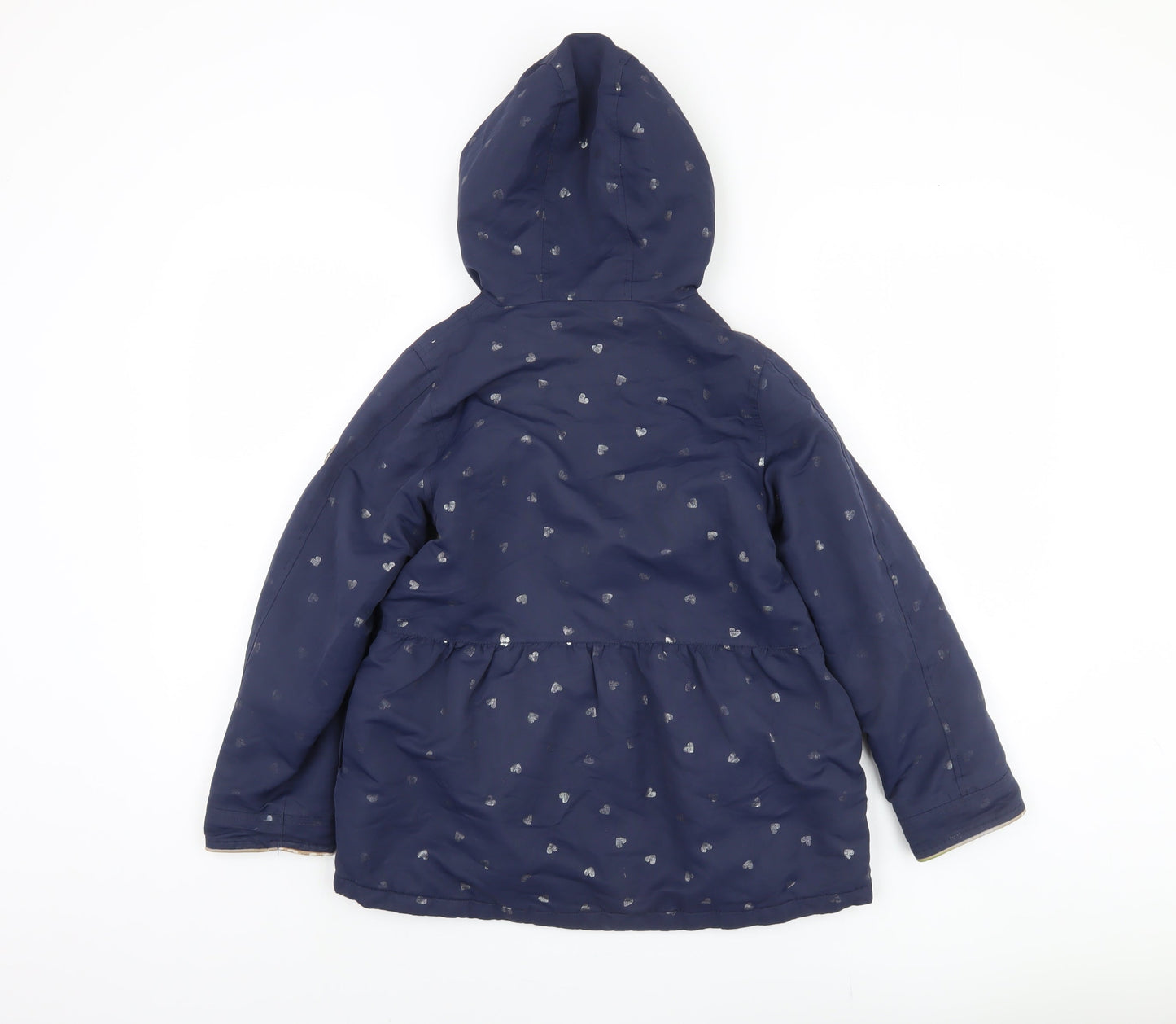 Joules Girls Blue Hooded Parka Coat Age 9-10
