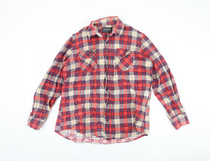 Woodland Men's Red Plaid Cotton Shirt L Casual