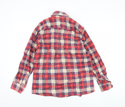 Woodland Men's Red Plaid Cotton Shirt L Casual