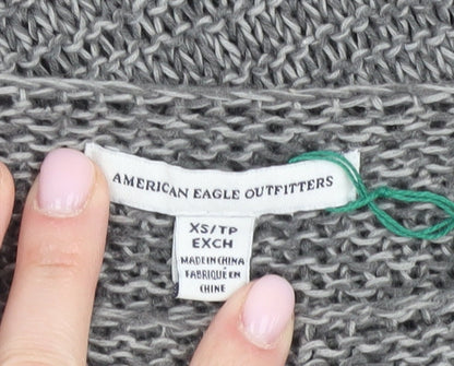 Womens UK Size XS American Eagle Outfitters Grey Pullover Jumper